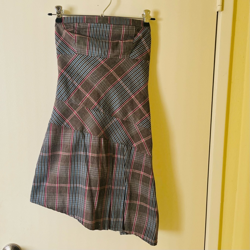 Rusty Gray and Pink Plaid Dress